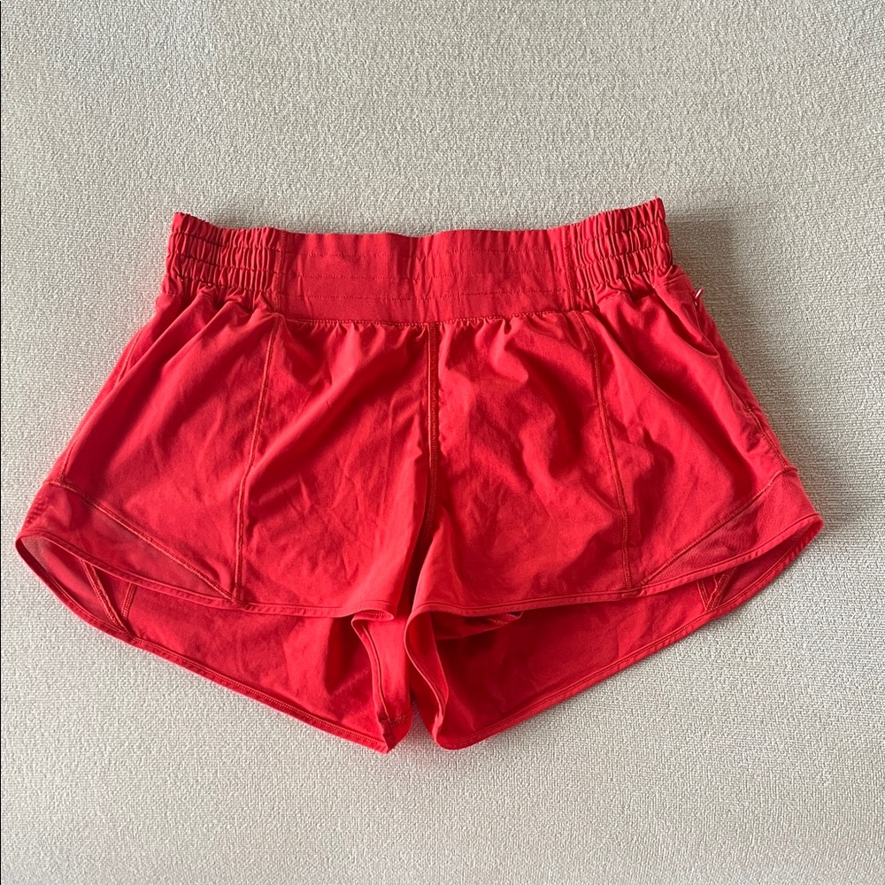 lululemon Carnation Red Women's Hottie Hot Shorts, Size 8, 2.5” inseam